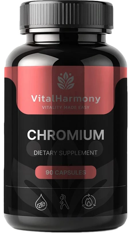 Pagaminta ES pagal SIA MatrixSoftLabs užsakymą (Latvija) VitalHarmony Chromium – 90 kapsulių