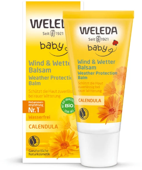 Weleda apsauginis kremas nuo blogo oro ir vėjo vaikams su medetkomis Baby Calendula apsauginis balzamas 30ml