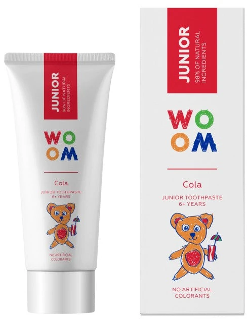 Woom Junior natūrali dantų pasta vaikams nuo 6 metų Cola 50ml