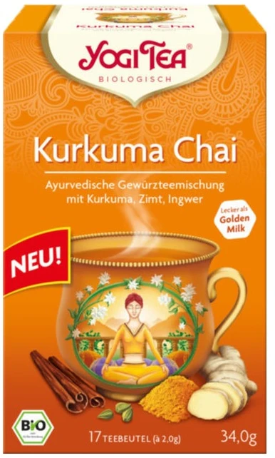 Prieskoninė arbata su ciberžole Kurkuma Chai, Yogi Tea, 17 pakelių