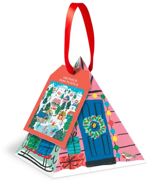 KNYGA Bookshop Alpine Cottage Puzzle Ornament