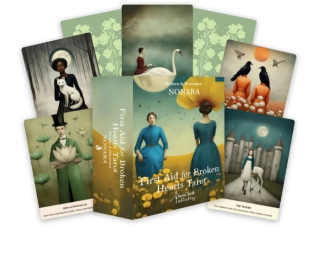 Sacred Scribe Publishing Taro kortų rinkinys - First Aid for Broken Hearts Tarot, 78 Kortos Su Instrukcijų Knyga