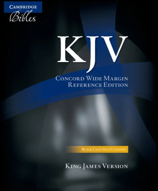 KNYGA Bookshop KJV Concord Wide Margin Reference Bible, Juodas Calf Split Leather, KJ764:XM