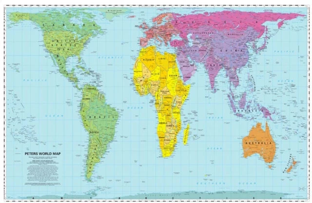 KNYGA Worldview Peters World Map: Folded