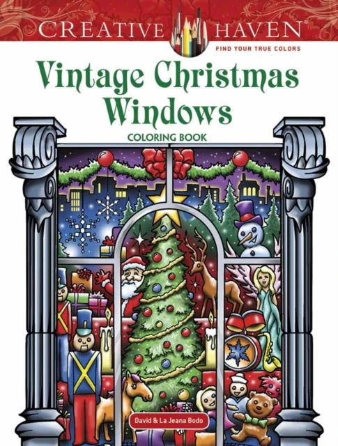 KNYGA David Bodo Creative Haven Vintage Christmas Windows Coloring Book