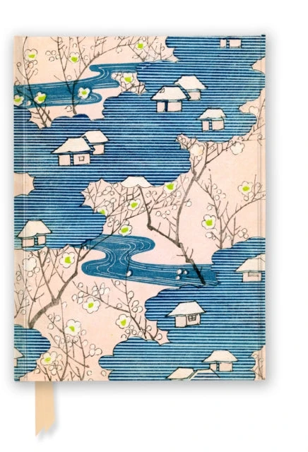 KNYGA Flame Tree Studio Japanese Woodblock: Cottages with Rivers &amp; Cherry Blossoms (Foiled Journal)