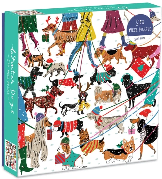Dėlionė Galison Winter Dogs 500 Piece Puzzle