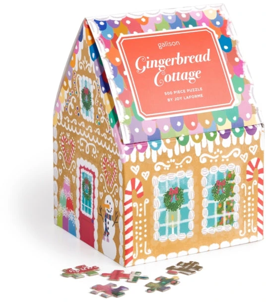 KNYGA Bookshop Joy Laforme Gingerbread Cottage 500 Piece Puzzle In A House