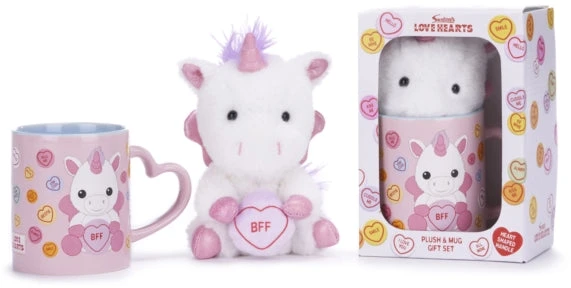 KNYGA Bookshop Love Hearts Unicorn Bff Mug And Plush Set