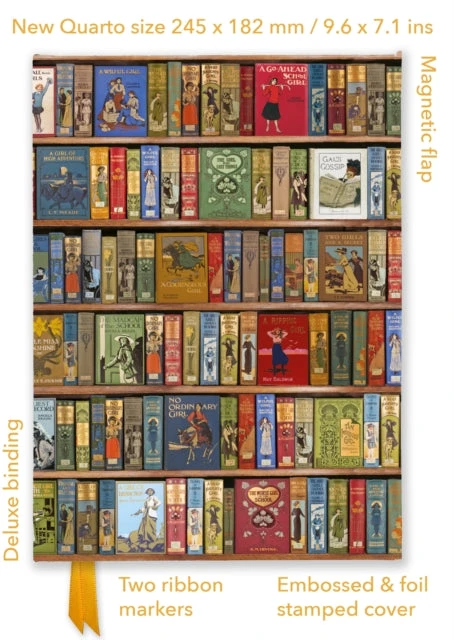 KNYGA „Flame Tree Studio Bodleian“ bibliotekos: „High Jinks“ knygų lentynos (blizgus „Quarto Journal“)