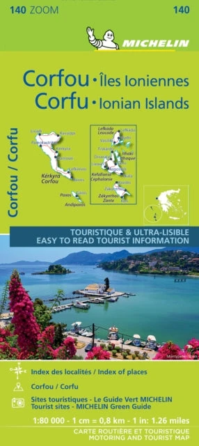 KNYGA Bookshop Corfu & the Ionian Islands - Michelin Zoom Map 140