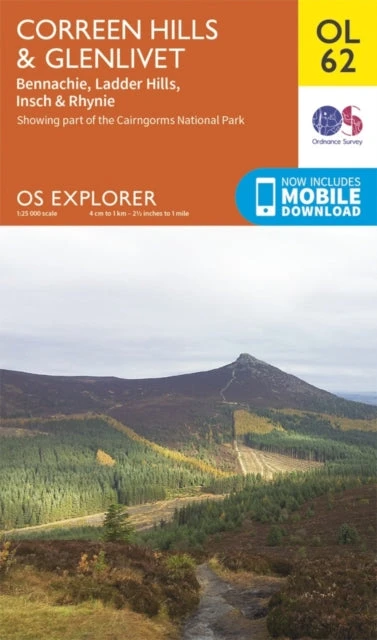 KNYGA Ordnance Survey Correen Hills & Glenlivet, Bennachie & Ladder Hills, Insch & Rhynie