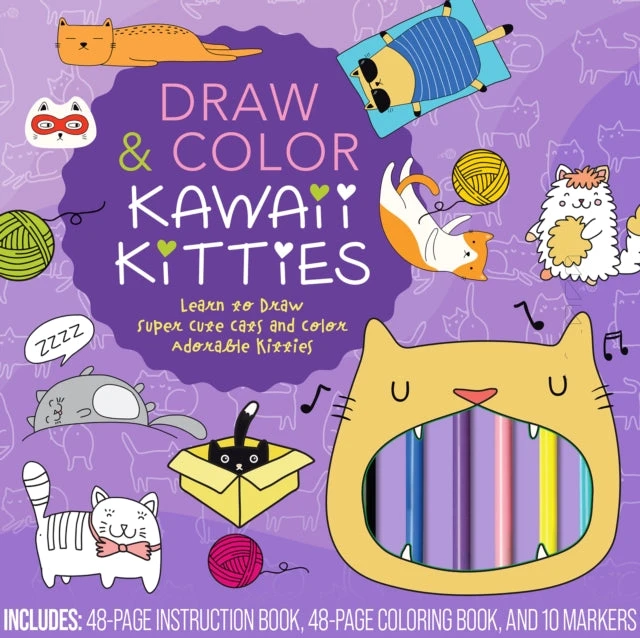 KNYGA Bookshop Draw &amp; Color Kawaii Kitties Kit