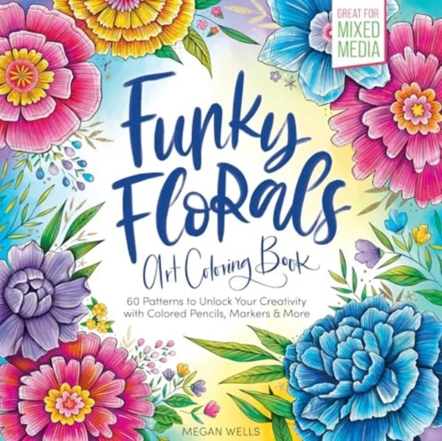KNYGA Bookshop Funky Florals Art Coloring Book