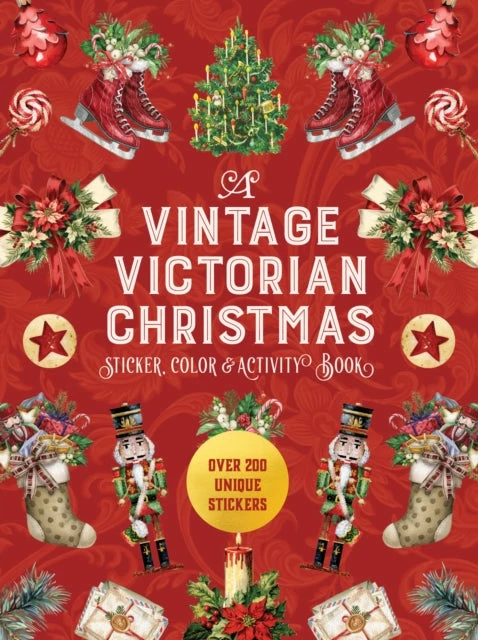 KNYGA Bookshop Vintage Victorian Christmas Sticker, Color &amp; Activity Book