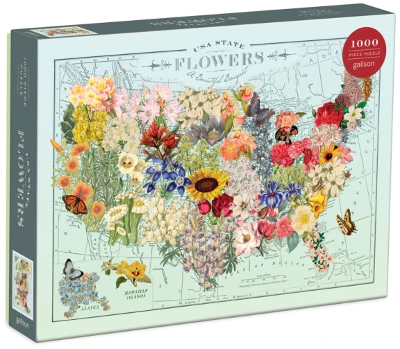 Galison Dėlionė „Golison Wendy Gold“, 1000 detalių, „USA State Flowers“
