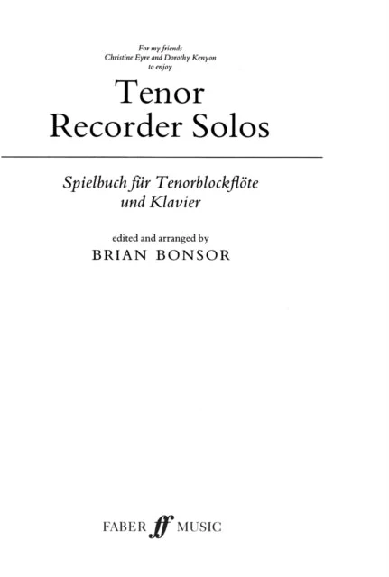 KNYGA Brian Bonsor Tenor Recorder Solos