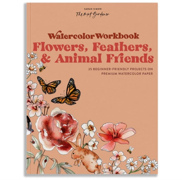 KNYGA Sarah Simon Watercolor Workbook: Flowers, Feathers, and Animal Friends