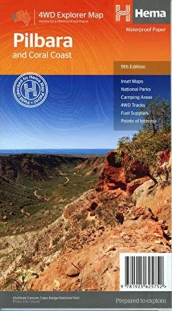 KNYGA Bookshop Pilbara &amp; Coral Coast Map