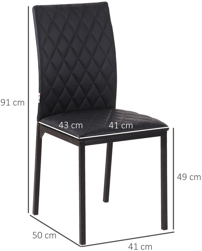 Homcom Modernių valgomojo / virtuvės kėdžių komplektas, 4vnt