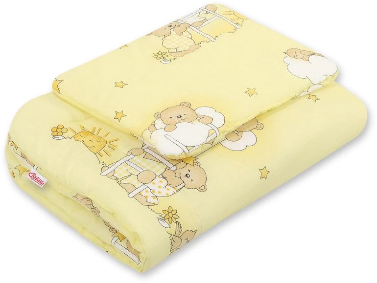 Bobono Patalynės komplektas kūdikiui Teddy meškučiai, kreminis