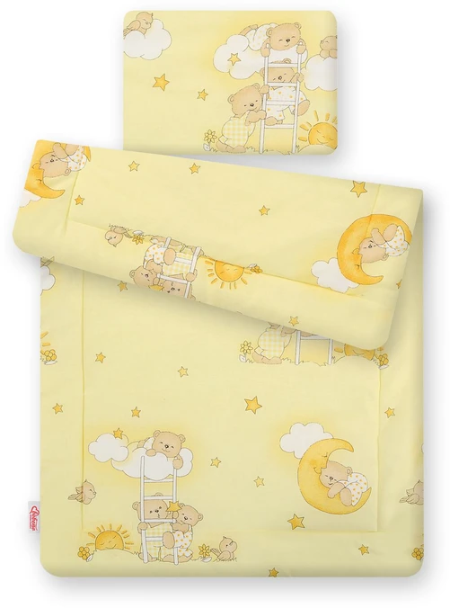 Bobono Patalynės komplektas kūdikiui Teddy meškučiai, kreminis