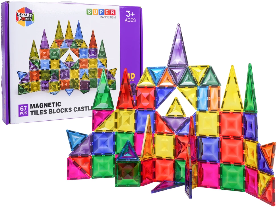 3D magnetinių blokelių rinkinys 67 vnt