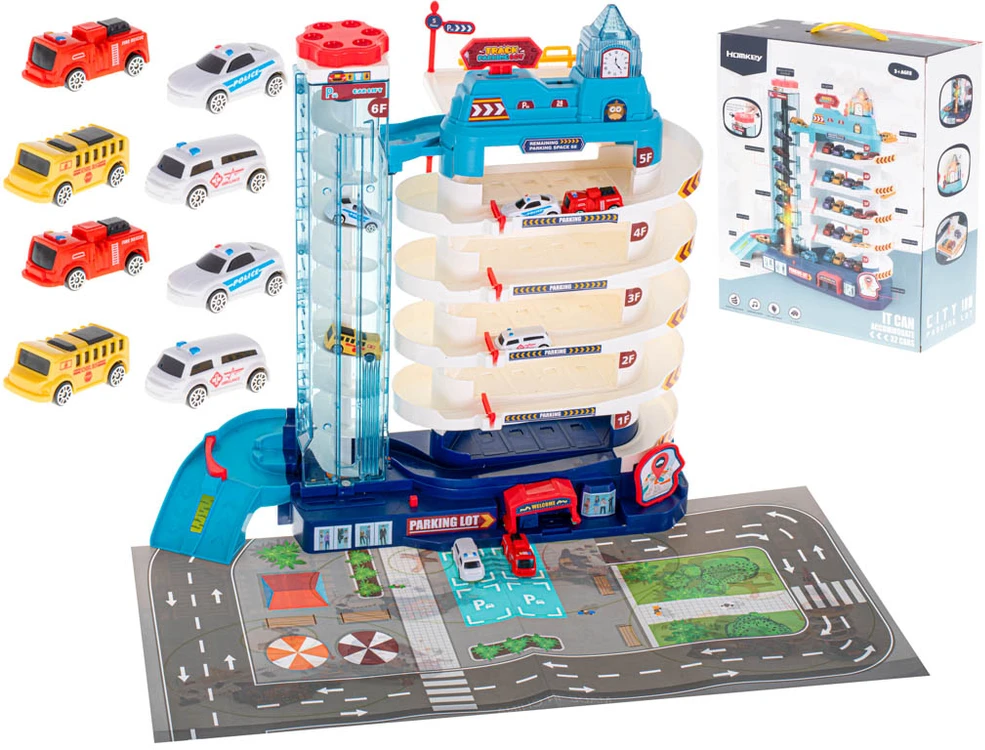 Roger 5 lygių elektrinis liftas + kilimėlis + 8 automobiliai