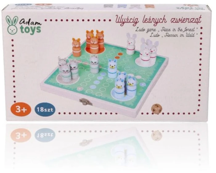 Adam Toys Lavinamoji stalo žaidimo „Chińczyk“ versija su miško gyvūnėliais, vaikams nuo 4 metų, skatina loginį mąstymą, žalsva