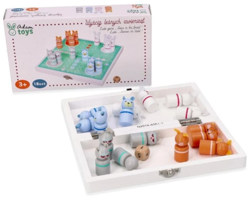 Adam Toys Lavinamoji stalo žaidimo „Chińczyk“ versija su miško gyvūnėliais, vaikams nuo 4 metų, skatina loginį mąstymą, žalsva