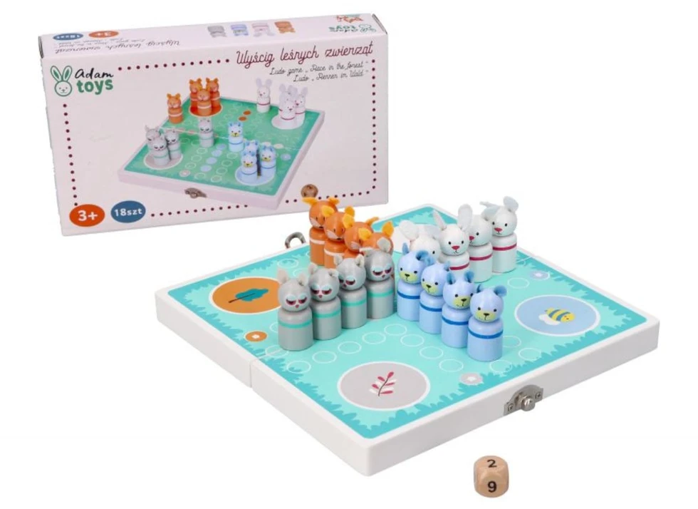 Adam Toys Lavinamoji stalo žaidimo „Chińczyk“ versija su miško gyvūnėliais, vaikams nuo 4 metų, skatina loginį mąstymą, žalsva
