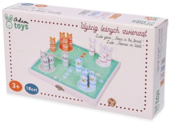 Adam Toys Lavinamoji stalo žaidimo „Chińczyk“ versija su miško gyvūnėliais, vaikams nuo 4 metų, skatina loginį mąstymą, žalsva