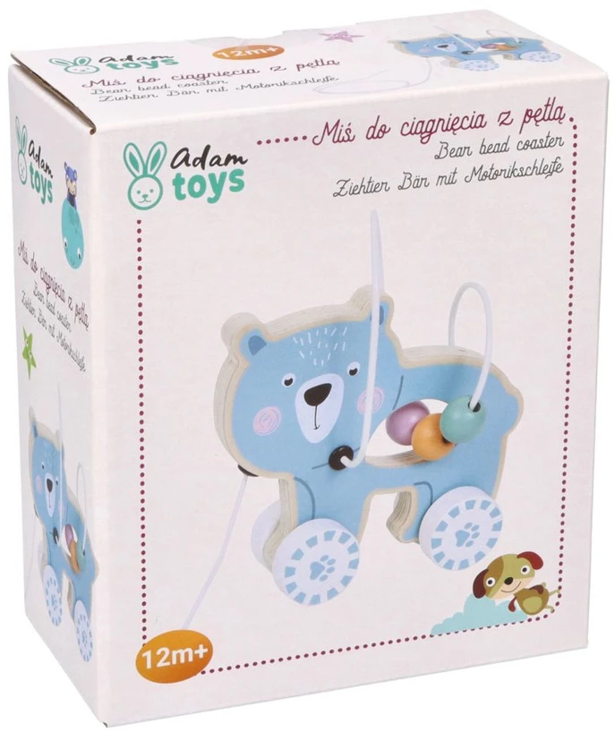 Adam Toys Maža motorinė žaislinė pėdutė vaikams nuo 12 mėn., skatina vaikščioti, medinė, spalvota