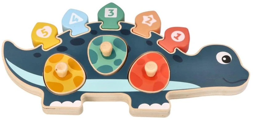 Adam Toys Medinė edukacinė dėlionė „Mama dinozauras“ vaikams nuo 12 mėn., 12 detalių
