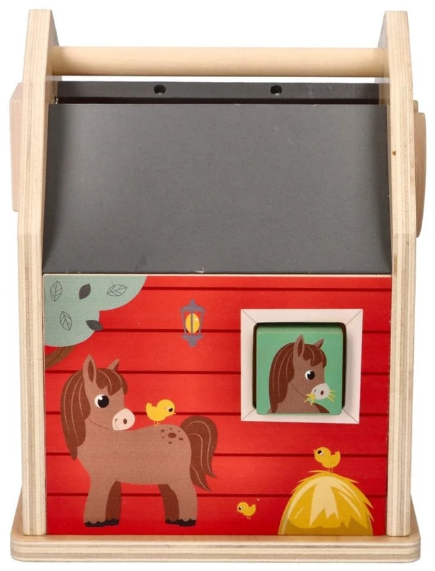Adam Toys Medinis ūkio formos rūšiavimo žaislas su gyvūnėliais, vaikams nuo 12 mėn., spalvotas