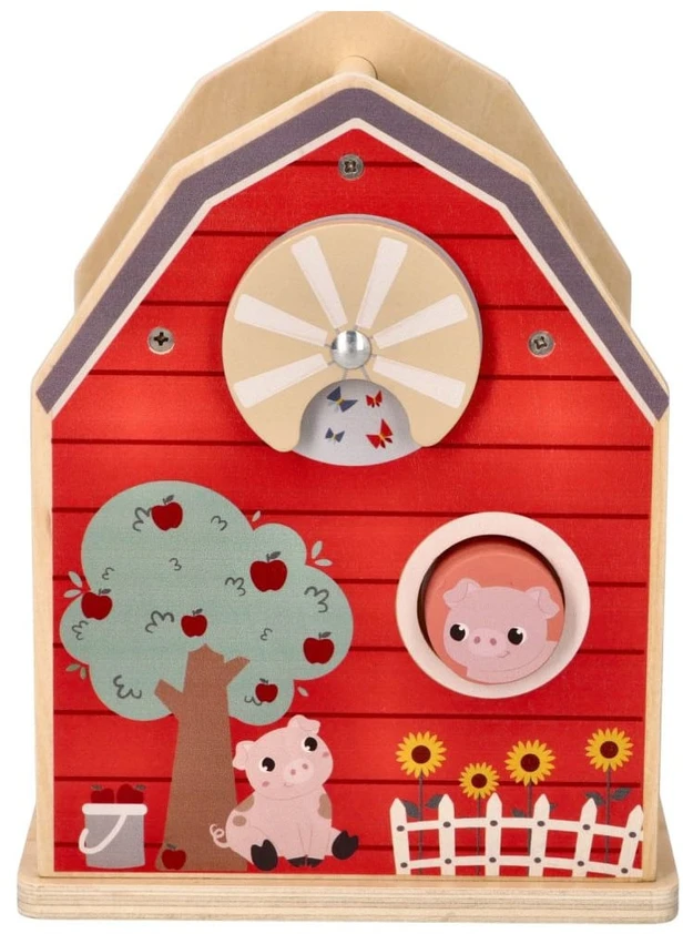 Adam Toys Medinis ūkio formos rūšiavimo žaislas su gyvūnėliais, vaikams nuo 12 mėn., spalvotas