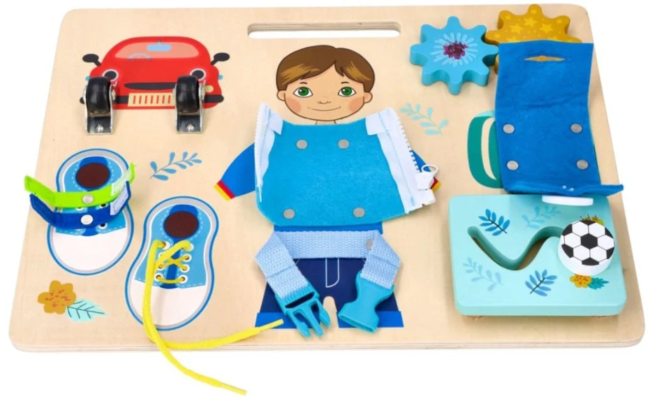 Adam Toys Motorinė edukacinė veiklos lenta vaikams nuo 2 metų, lavina smulkiąją motoriką, mėlyna