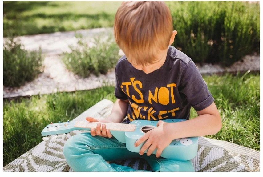 Adam Toys Vaikiškas muzikinis instrumentų rinkinys su vovere, skatina kūrybiškumą, nuo 3 metų, mėtų spalvos