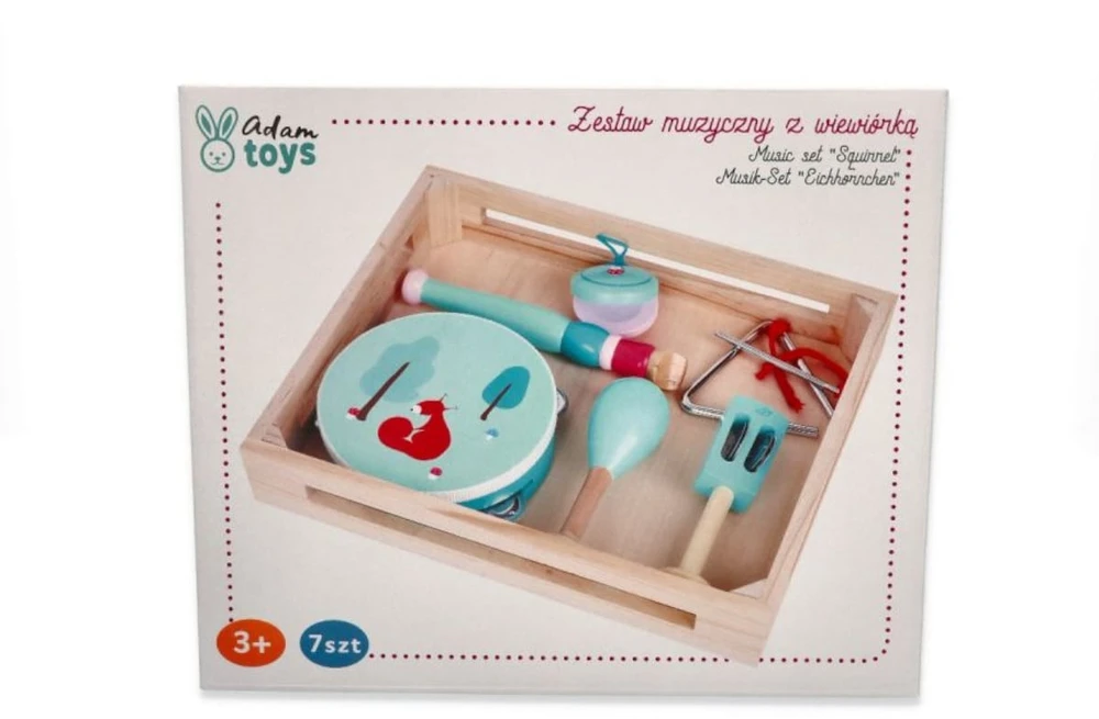 Adam Toys Vaikiškas muzikinis instrumentų rinkinys su vovere, nuo 3 metų, skatina kūrybiškumą, mėtų spalvos
