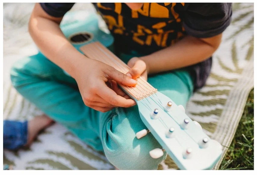 Adam Toys Vaikiškas muzikinis instrumentų rinkinys su vovere, skatina kūrybiškumą, nuo 3 metų, mėtų spalvos