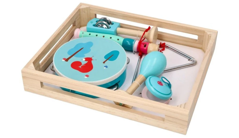 Adam Toys Vaikiškas muzikinis instrumentų rinkinys su vovere, nuo 3 metų, skatina kūrybiškumą, mėtų spalvos