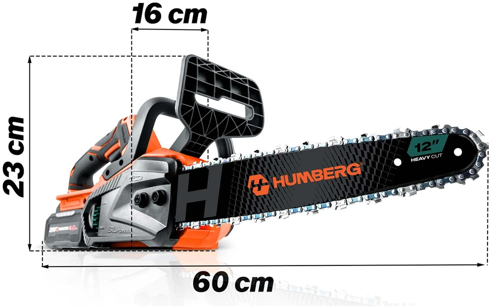 Akumuliatorinis 12 colių grandininis pjūklas medienai Humberg HM-436