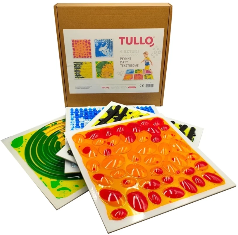 AM Tullo TULLO 701 Sensorinis kelias - sensorinės plokštelės su tekstūruotu skysčiu 4 vnt.