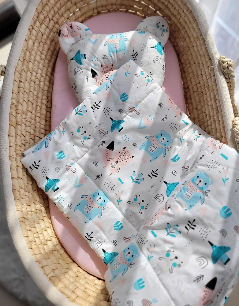 My Sweet Baby Antklodė su pagalvė kūdikiui, 2 dalių komplektas, mėlyni meškiukai