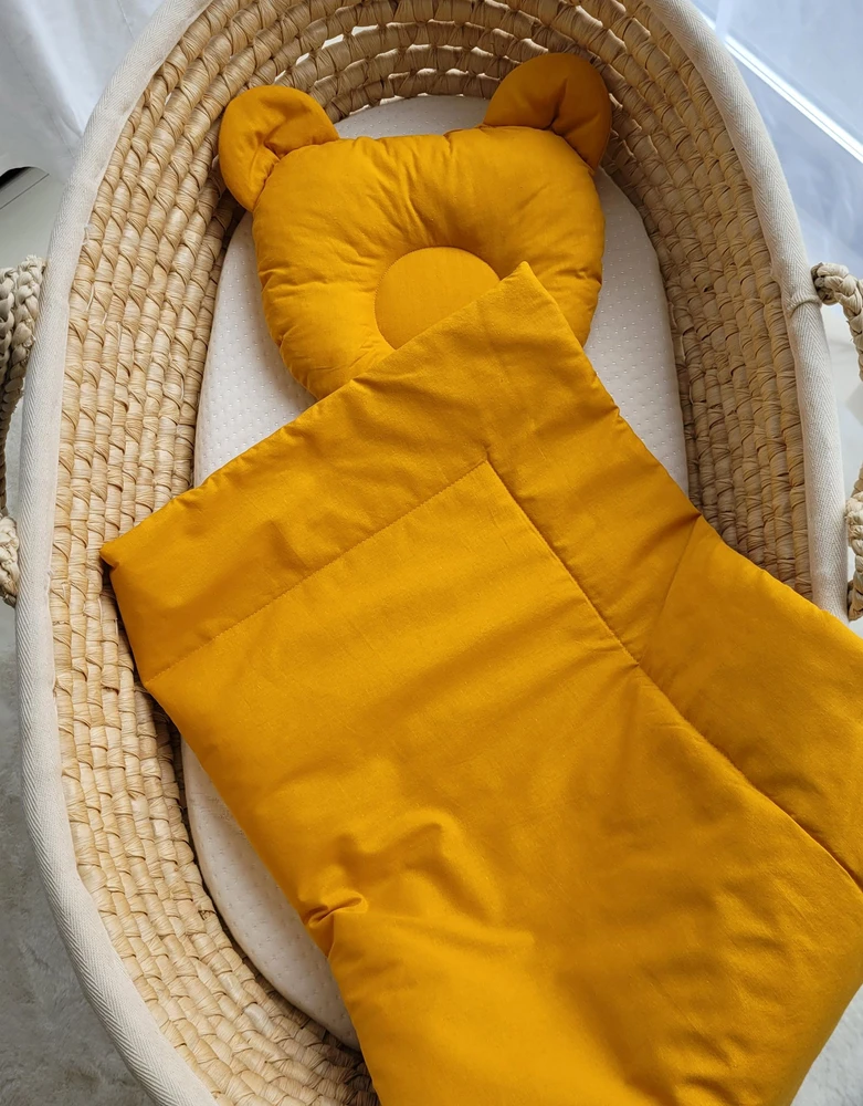 My Sweet Baby Antklodė su pagalvė kūdikiui, 2 dalių, medaus geltona