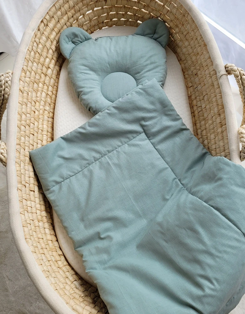 My Sweet Baby Antklodė su pagalvė kūdikiui, 2 dalių rinkinys, pastelinė žalia