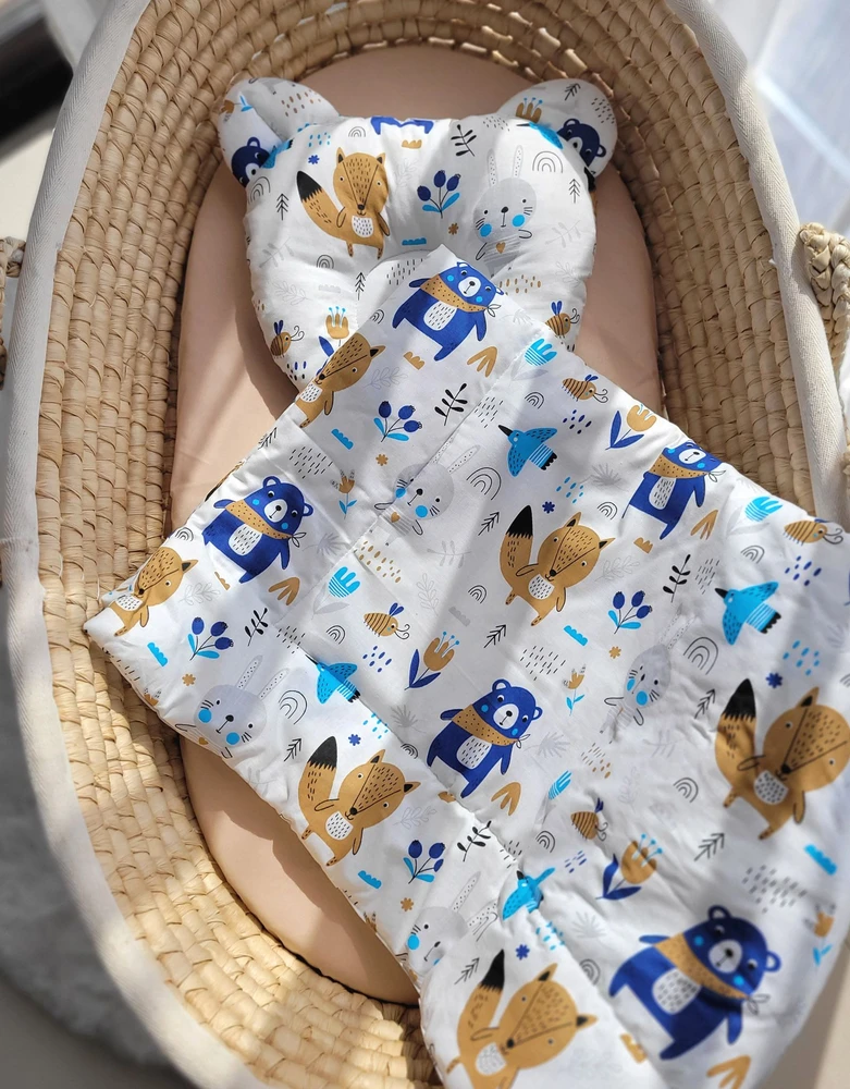 My Sweet Baby Antklodė su pagalve kūdikiui, meškiukų raštas, tamsiai mėlyna