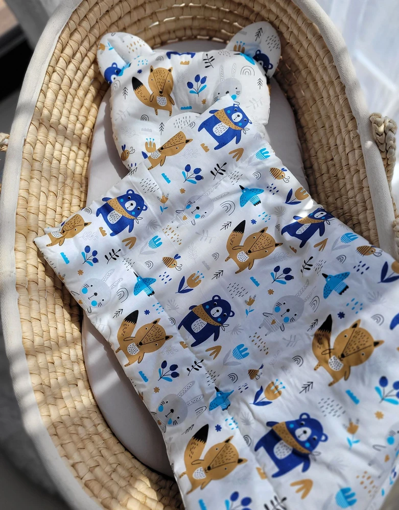 My Sweet Baby Antklodė su pagalve kūdikiui, meškiukų raštas, tamsiai mėlyna