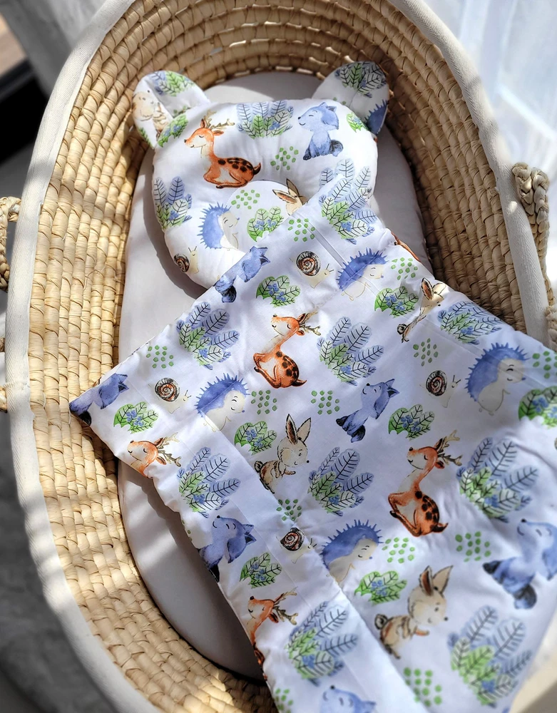 My Sweet Baby Antklodė su pagalvė kūdikiui miško nuotykiai, 2 dalių rinkinys