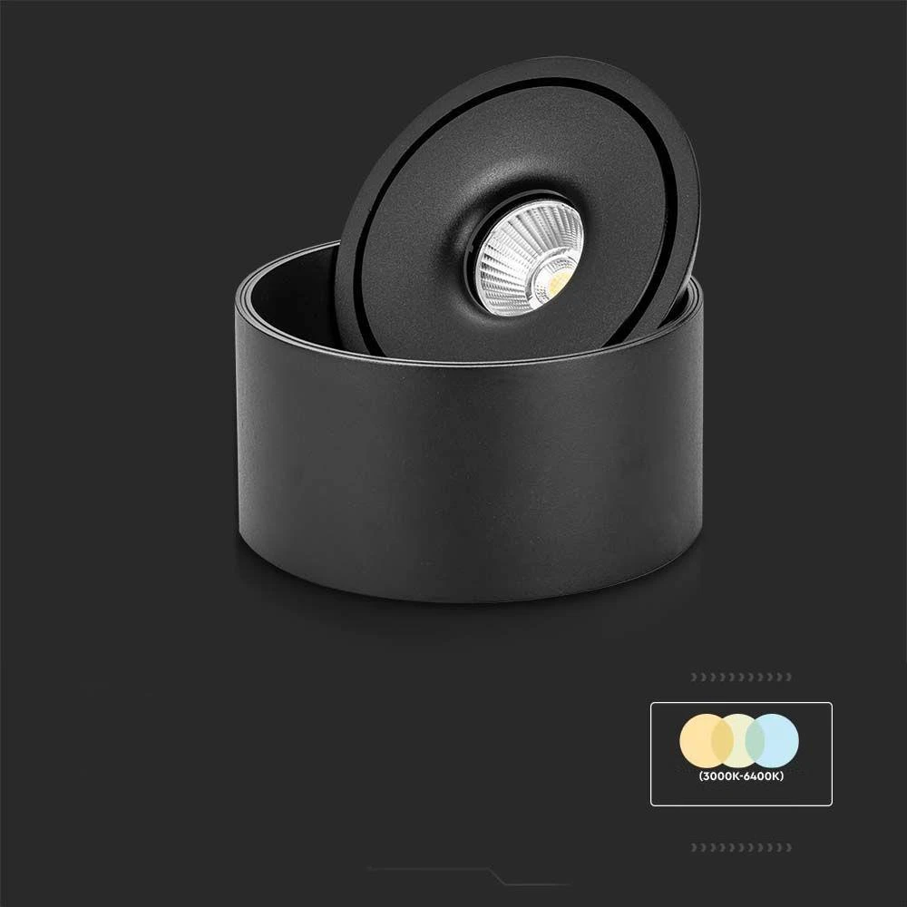 Lubinis šviestuvas V-tac 28W LED paviršinis šviestuvas, juodas, 3000-6400K